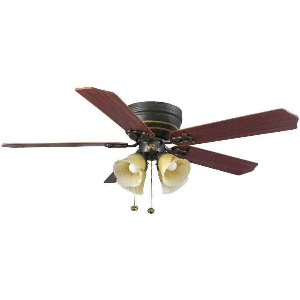 Hampton Bay Carriage House 52 in. Indoor LED Iron Ceiling Fan w/ Light Kit