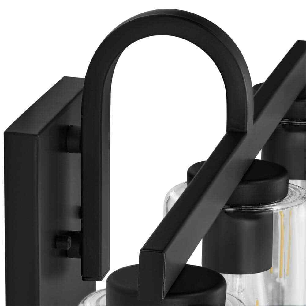 Hampton Bay Kendall Manor 22 in. 3 Light Matte Black Bathroom Vanity Light