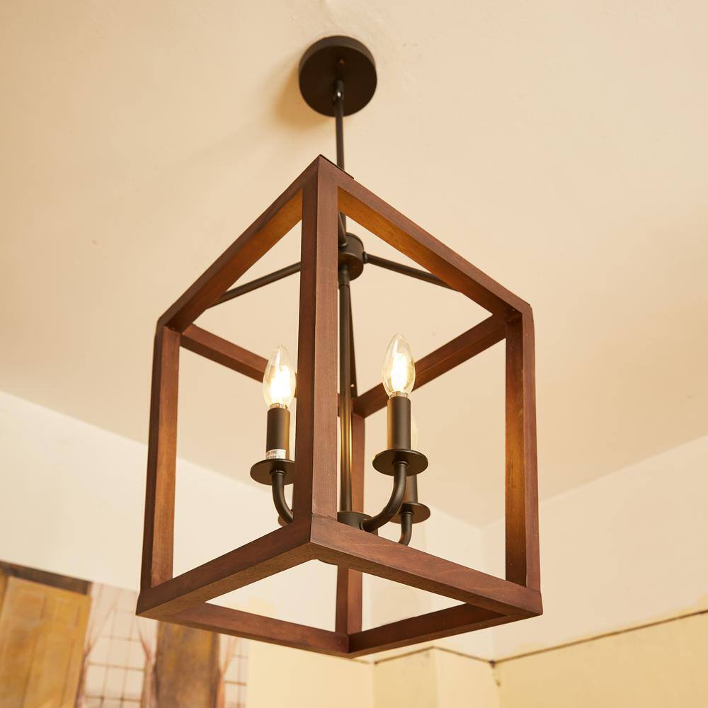 Pia Ricco 4-Light Matte Black Lantern Pendant 1Jay-51214