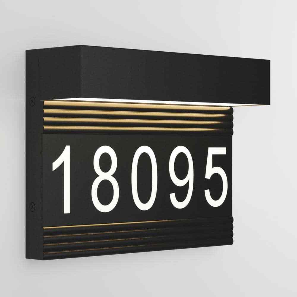 Artika Headline Address Name Black Modern Integrated LED Hardwired Porch Light