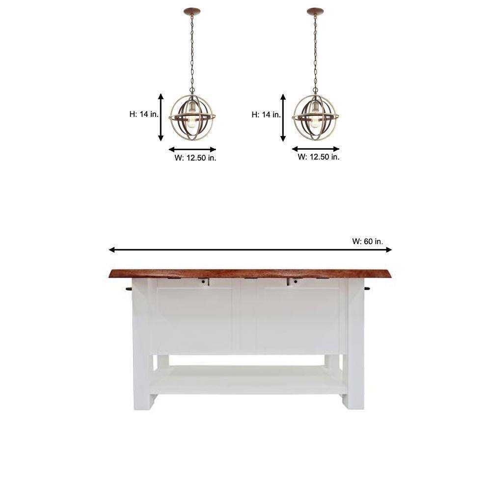 Home Decorators Barton Bay 1-Light Bronze and Champagne Pewter Orb Mini Pendant