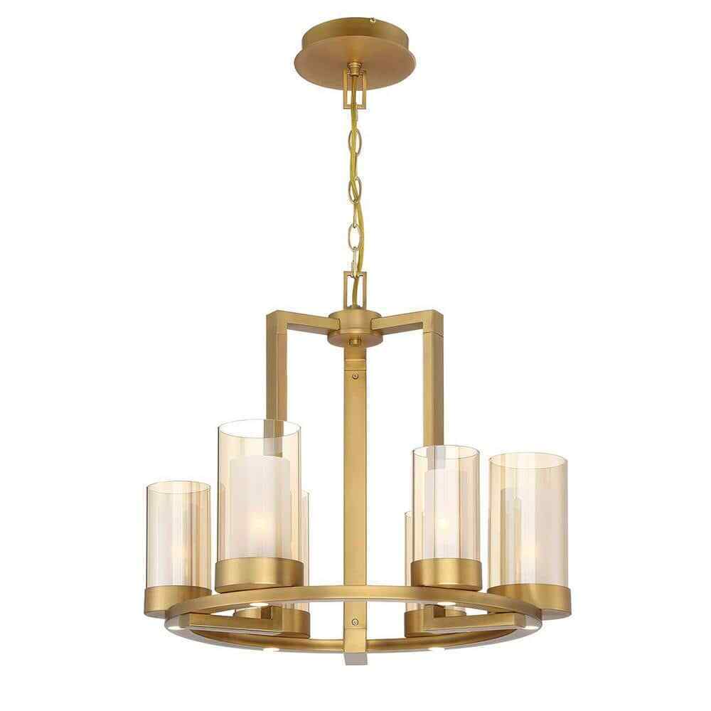 Home Decorators Collection Samantha 60-Watt 6-Light LED Brass Chandelier