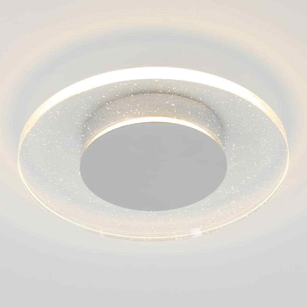 Artika Essence Disk 13 in. Chrome Modern LED Flush Mount Ceiling Light