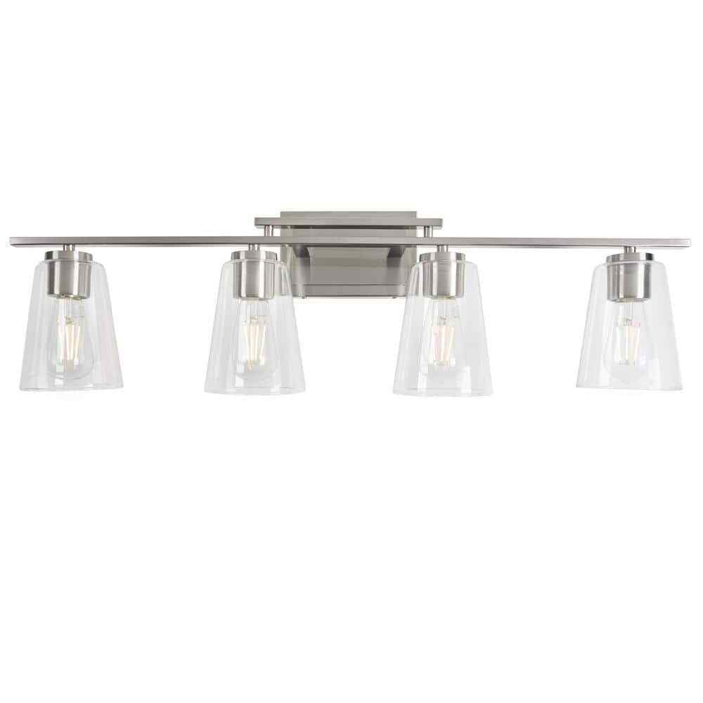 STANFORD LIGHTING Cassino 32 in. 4-Light Brushed Nickel Vanity Light