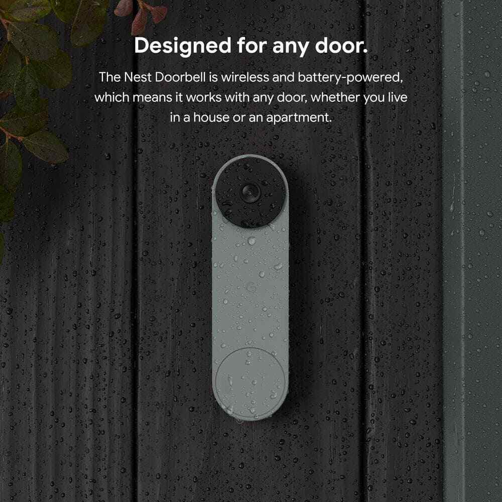 Google Nest Doorbell Battery - Smart Wi-Fi Video Doorbell Camera - Ivy
