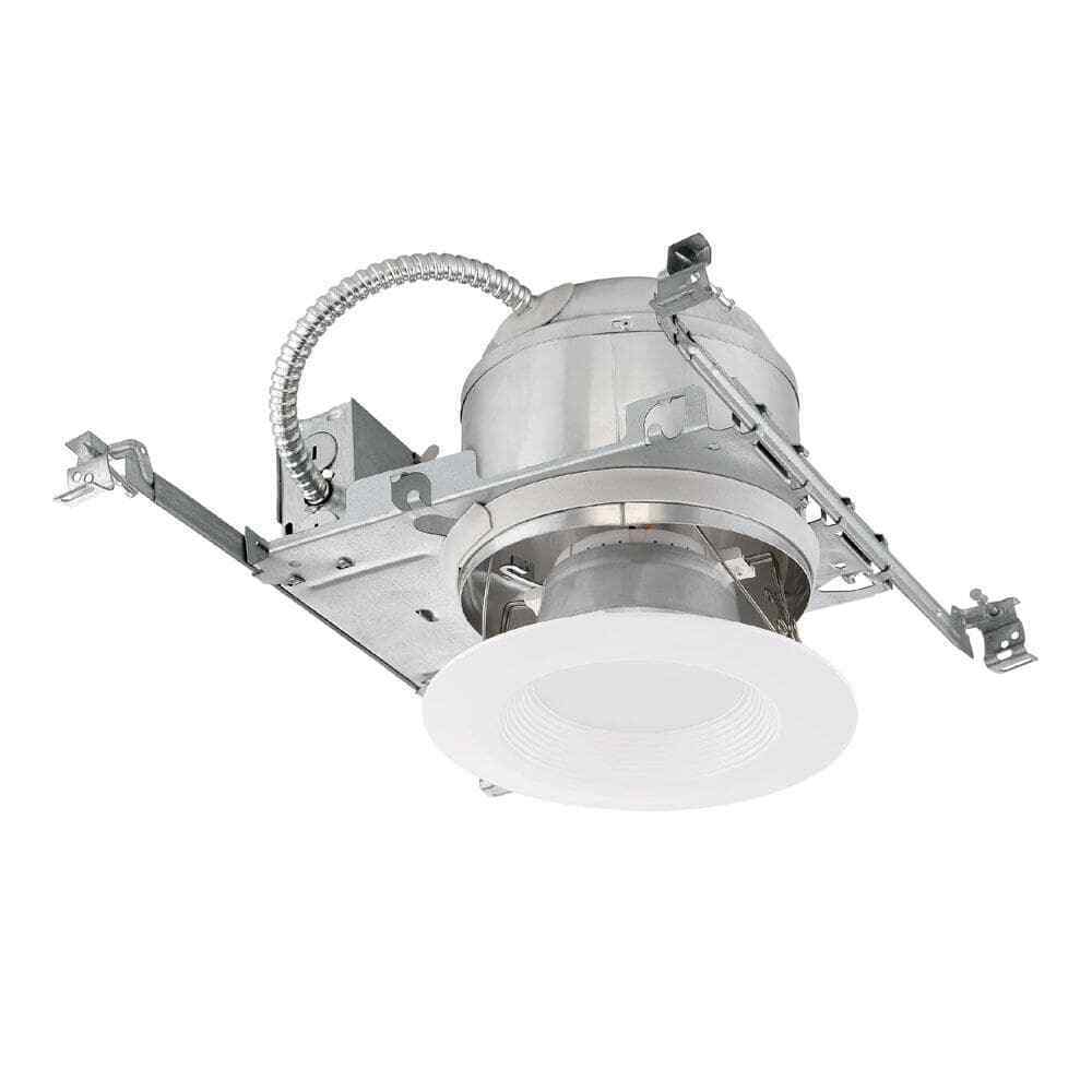 Commercial Electric 6 in. White Integrated LED Recessed Trim Kit 4-Pack