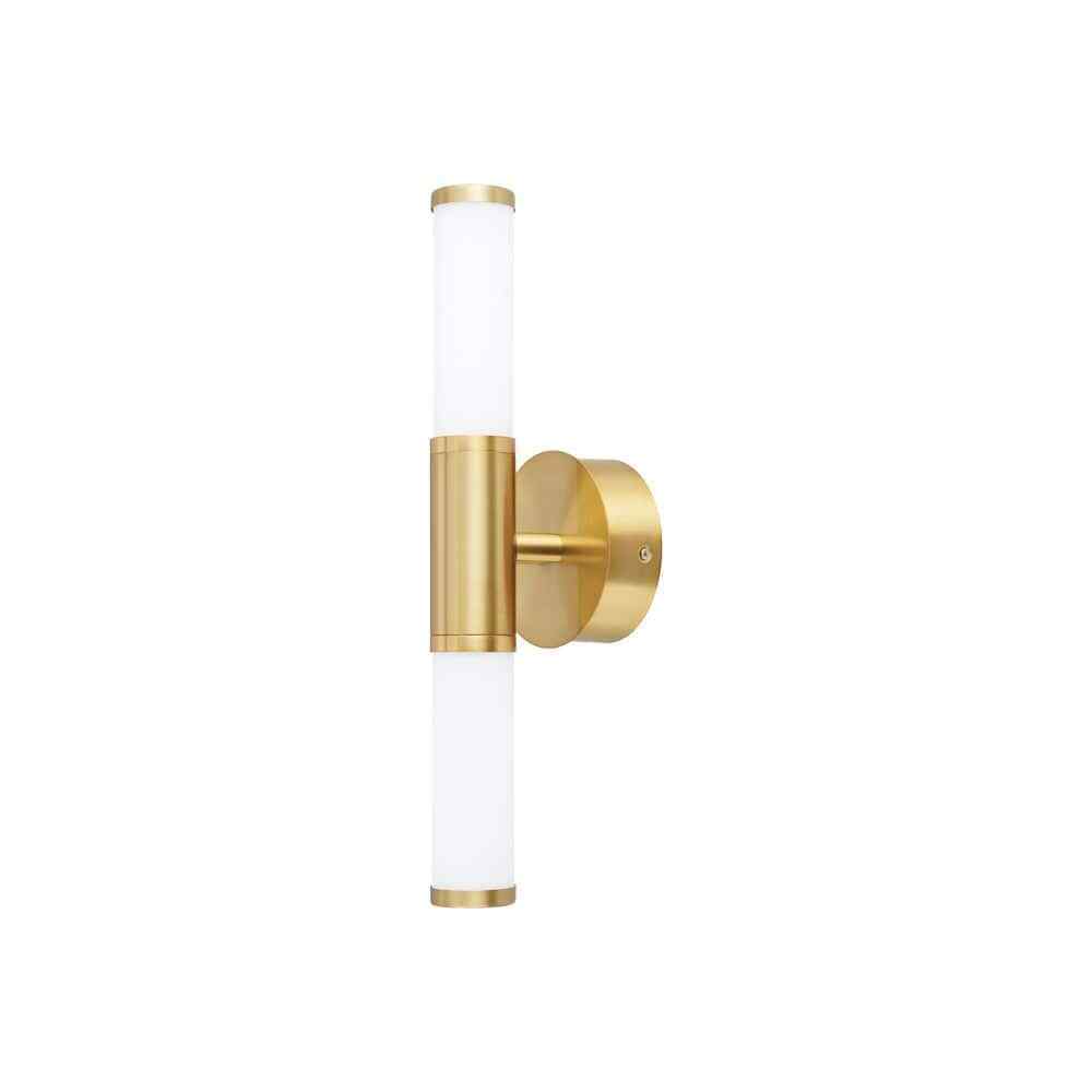 Eglo Palmera Brushed Gold LED Bathroom Vanity Light with Etched Glass Shades
