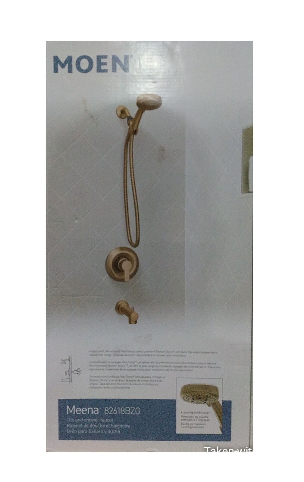 MOEN Meena 4-Spray Tub and Shower Faucet 1.75 GPM in Bronzed Gold Valve Included