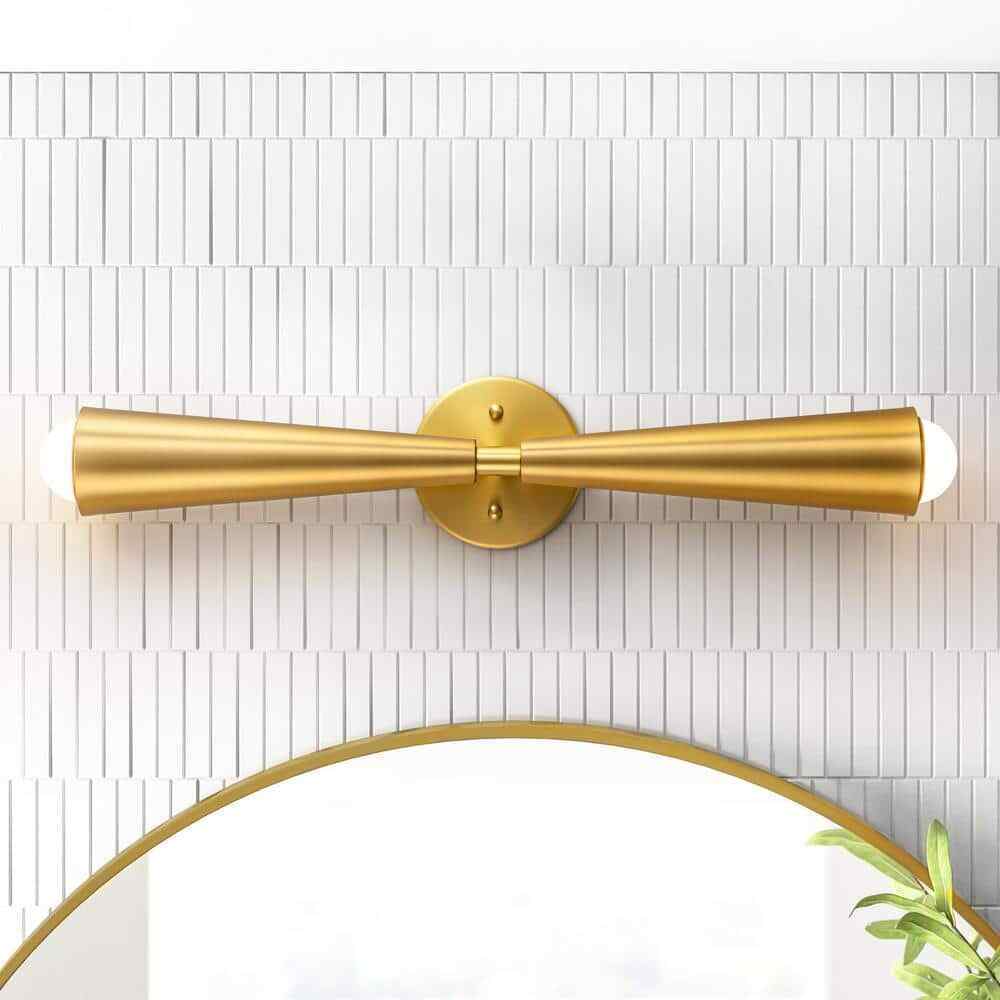 RRTYO Aaru Brass Up Down Cone Linear LED Bathroom Vanity Light Wall Sconce
