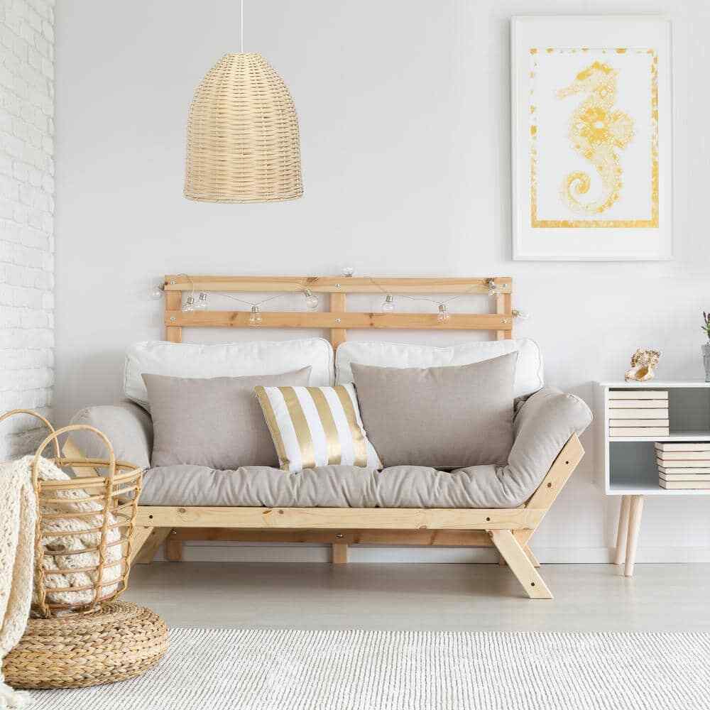 Elegant Designs 12 in. 1-Light Natural Elongated Coastal Dome Downlight Pendant