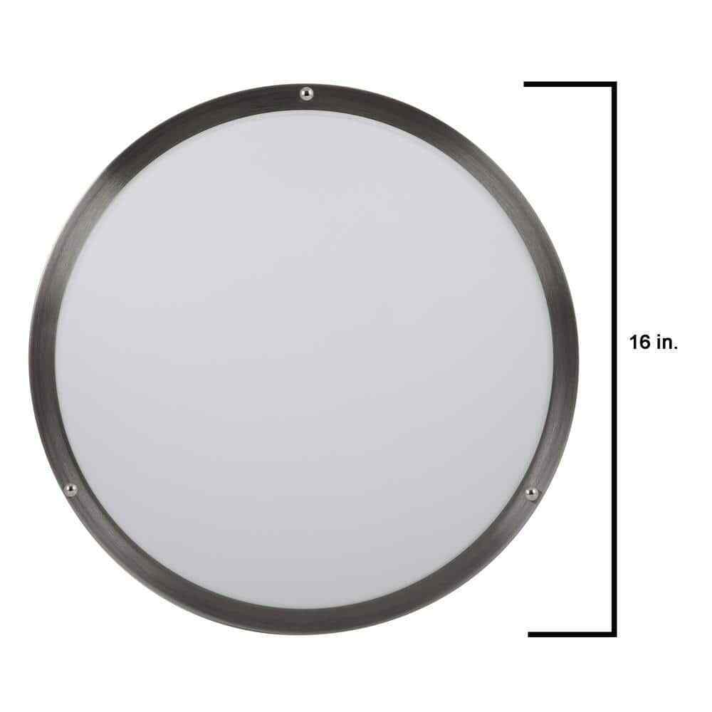 Commercial Electric 16 in. Smart Color Selectable LED Brushed Nickel Flush Mount