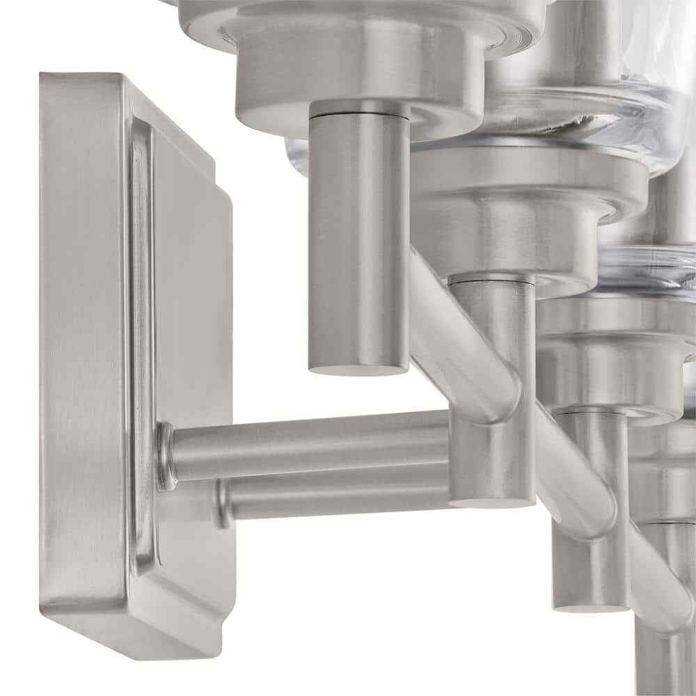 Hampton Bay 31 in. Wakefield 4-Light Brushed Nickel Vanity Light w/ Clear Glass