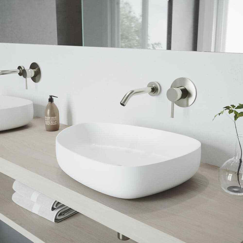 VIGO Olus Single Handle Single-Hole Bathroom Faucet in Brushed Nickel VG05001BN