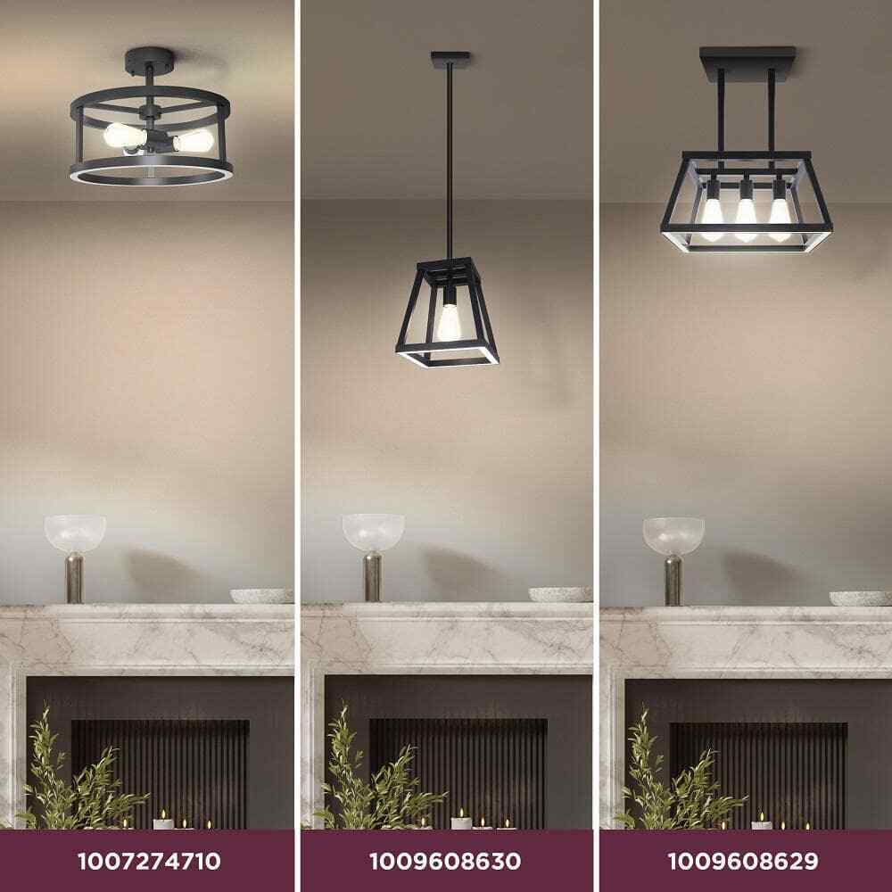 Feit Electric Katalyst 15 in. 3-Light Matte Black Color Selectable CCT LED