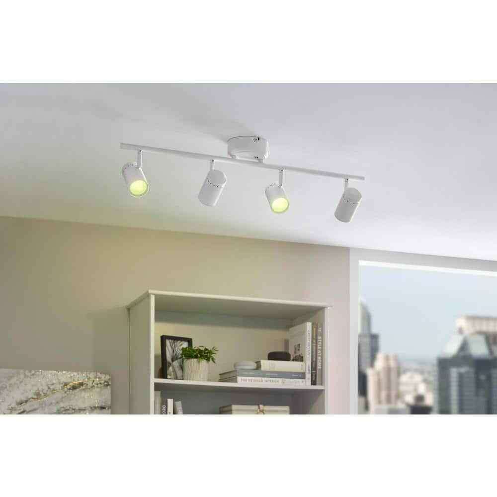 Hampton Bay Crosshaven 4-Light LED Track Ceiling Light Kit Powered by Hubspace