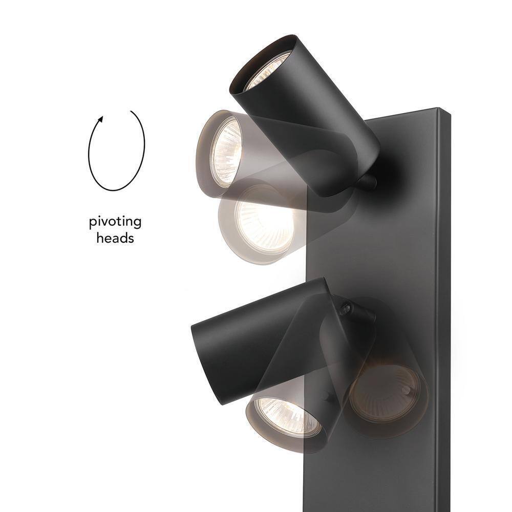 Globe Electric Davies Matte Black Plug-In or Hardwire Wall Sconce w/ Switch