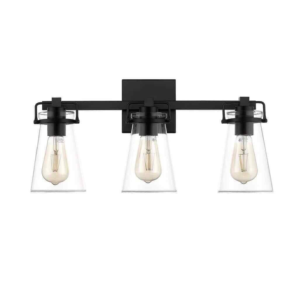 Home Decorators Collection Stonedale 20 in. 3-Light Black Vanity Light HDLI006