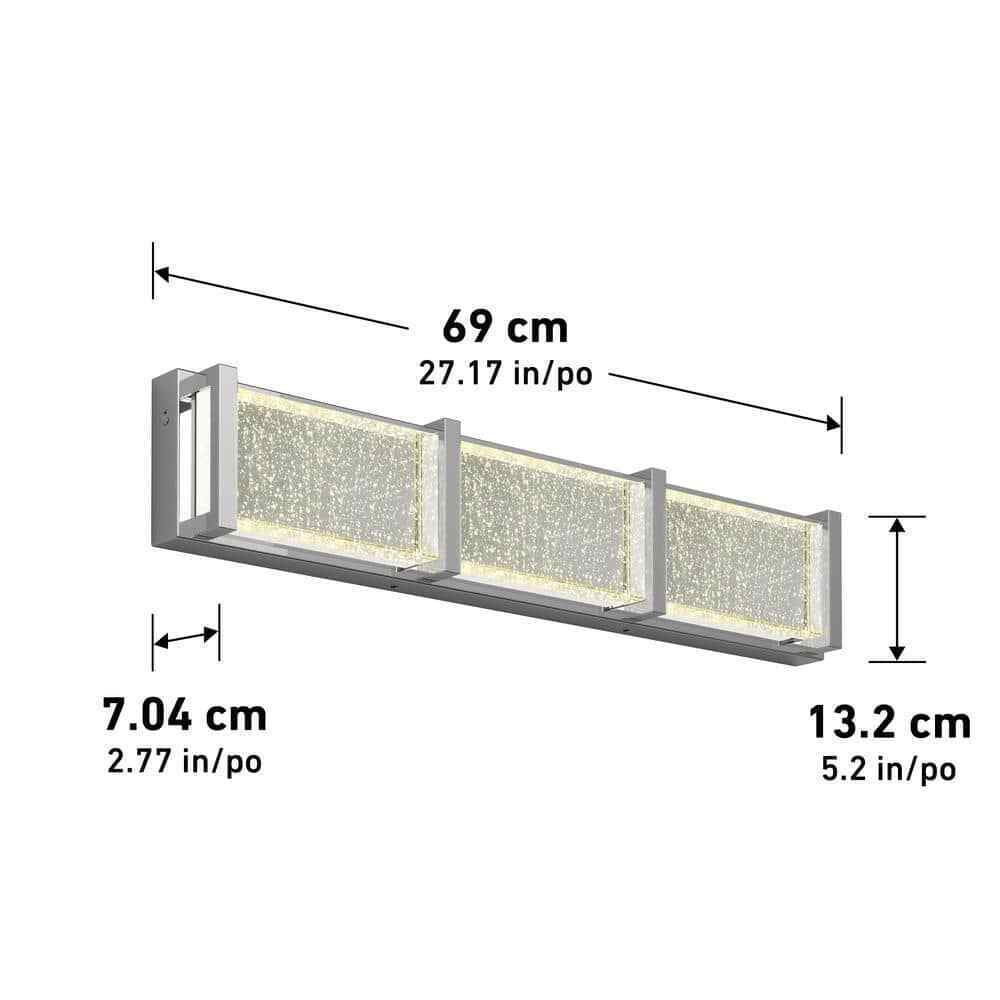 Artika Subway Chrome Modern LED Vanity Light Bar for Bathroom w/ Bubble Glass