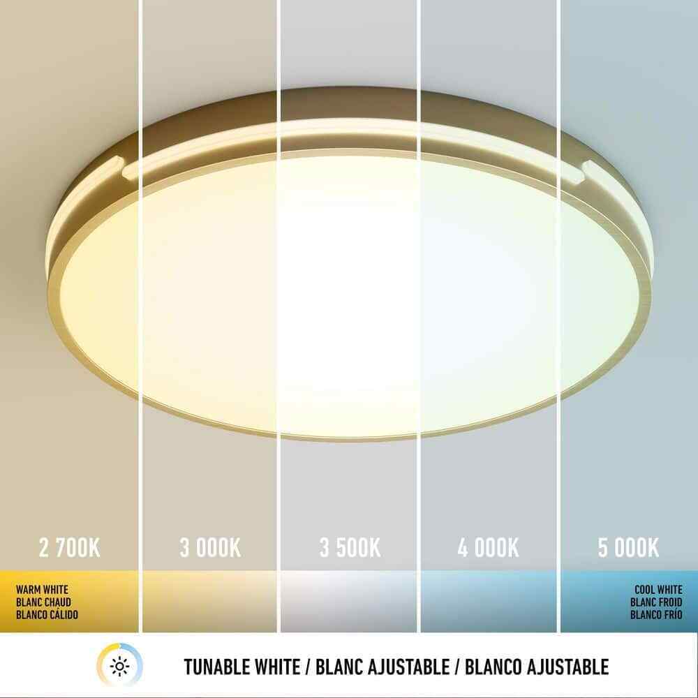 Artika Delray Modern Gold LED 5 CCT Flush Mount Ceiling Light Fixture