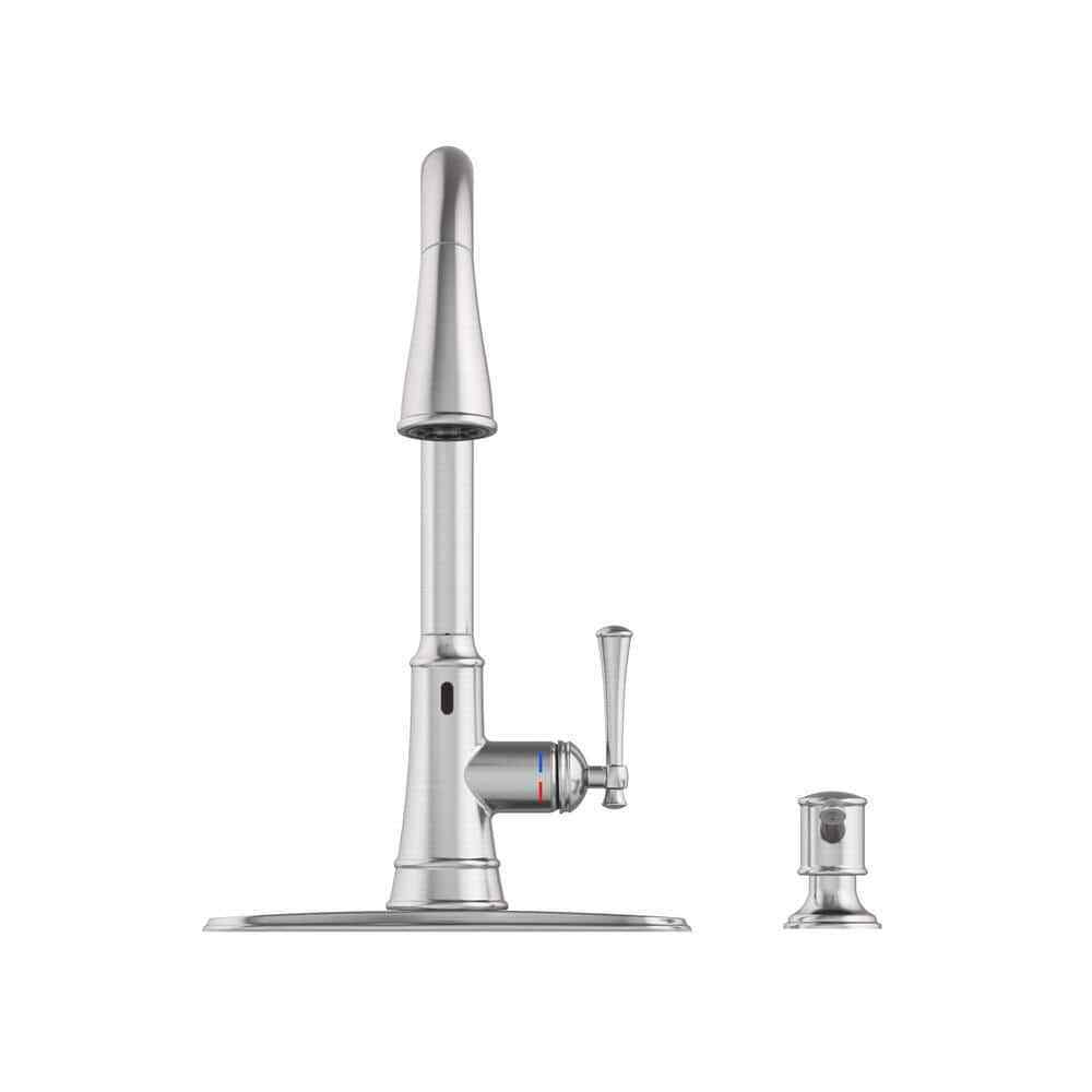 Glacier Bay Hemming Touchless Pull Down Kitchen Faucet Soap Dispenser Stainless