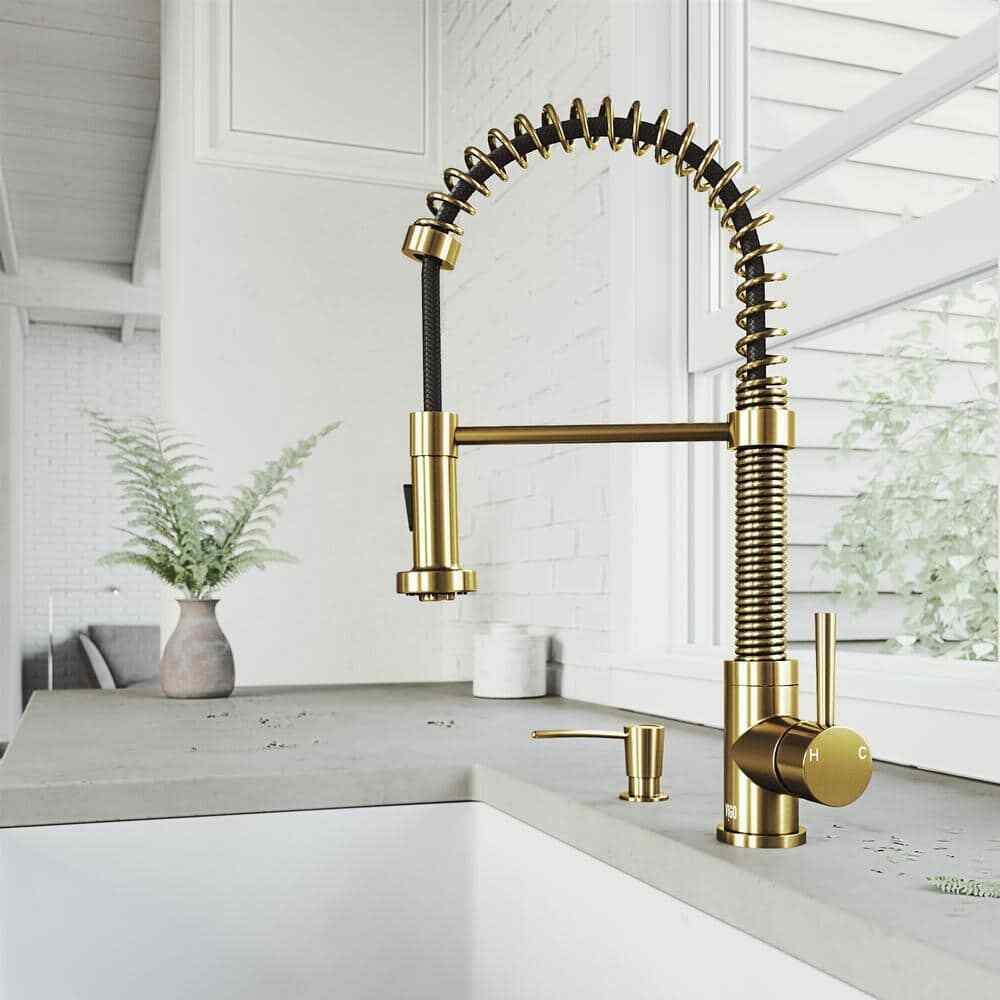 VIGO Kitchen Soap Dispenser in Matte Brushed Gold VGSD003MG