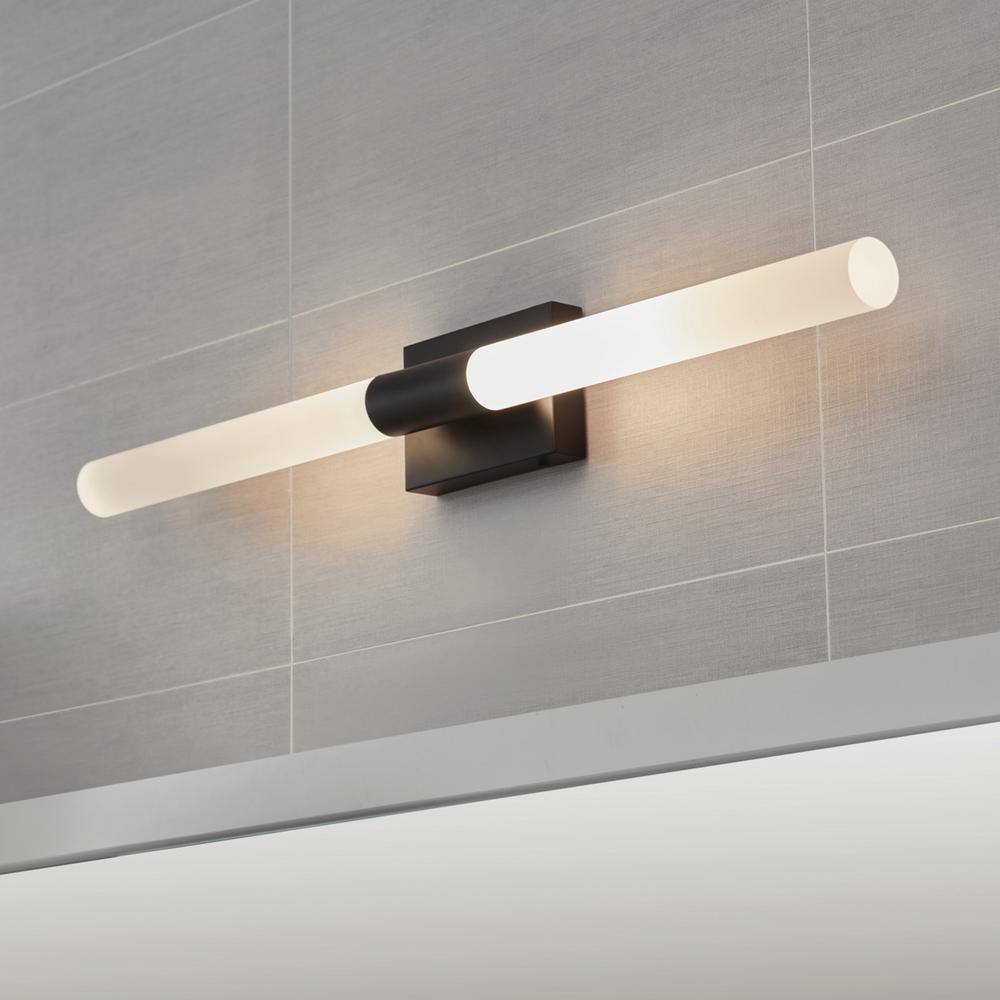 Globe Electric 36 in. Matte Black LED Integrated Vanity Light