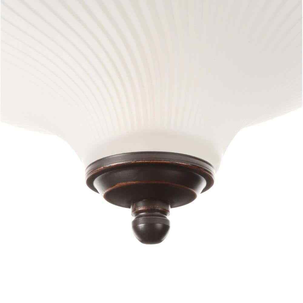 Hampton Bay 11 in. 2-Light Oil-Rubbed Bronze Flush Mount w/ Frosted Swirl Glass