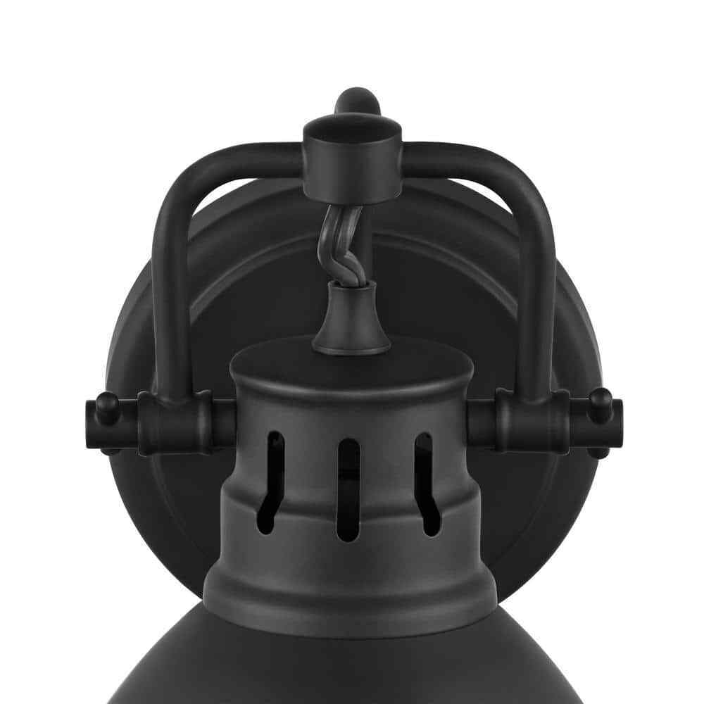 Hampton Bay Coalville Matte Black Indoor Farmhouse Wall Sconce Light Fixture
