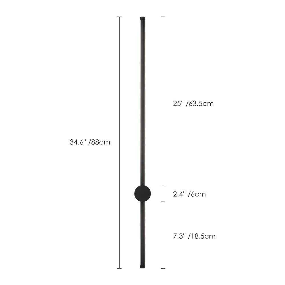 RRTYO Ronan 34.6 in. Black Warm Light LED Linear Sconce Vanity LIght