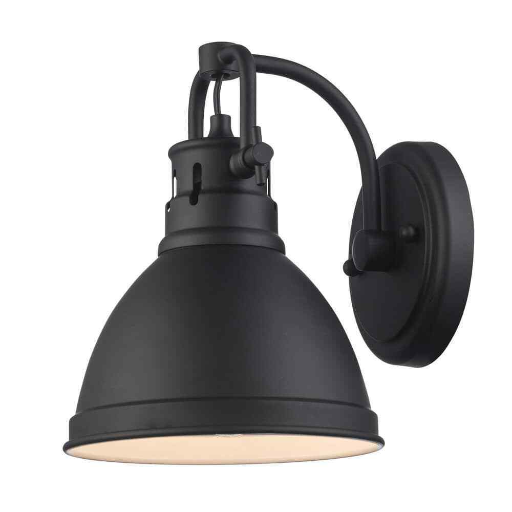 Hampton Bay Coalville Matte Black Indoor Farmhouse Wall Sconce Light Fixture
