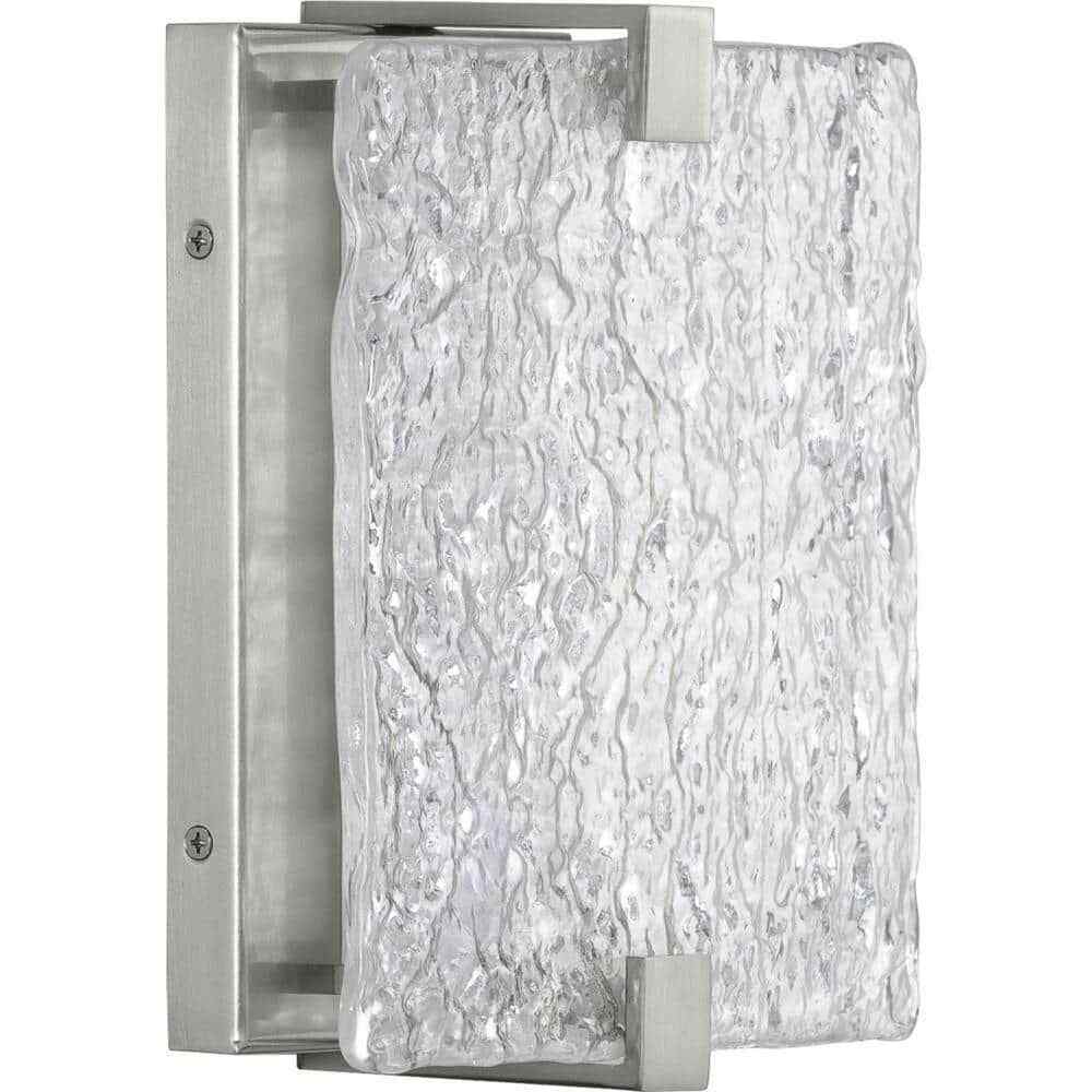 Progress Lighting LED Stone Glass Sconce Brushed Nickel ADA Wall Sconce