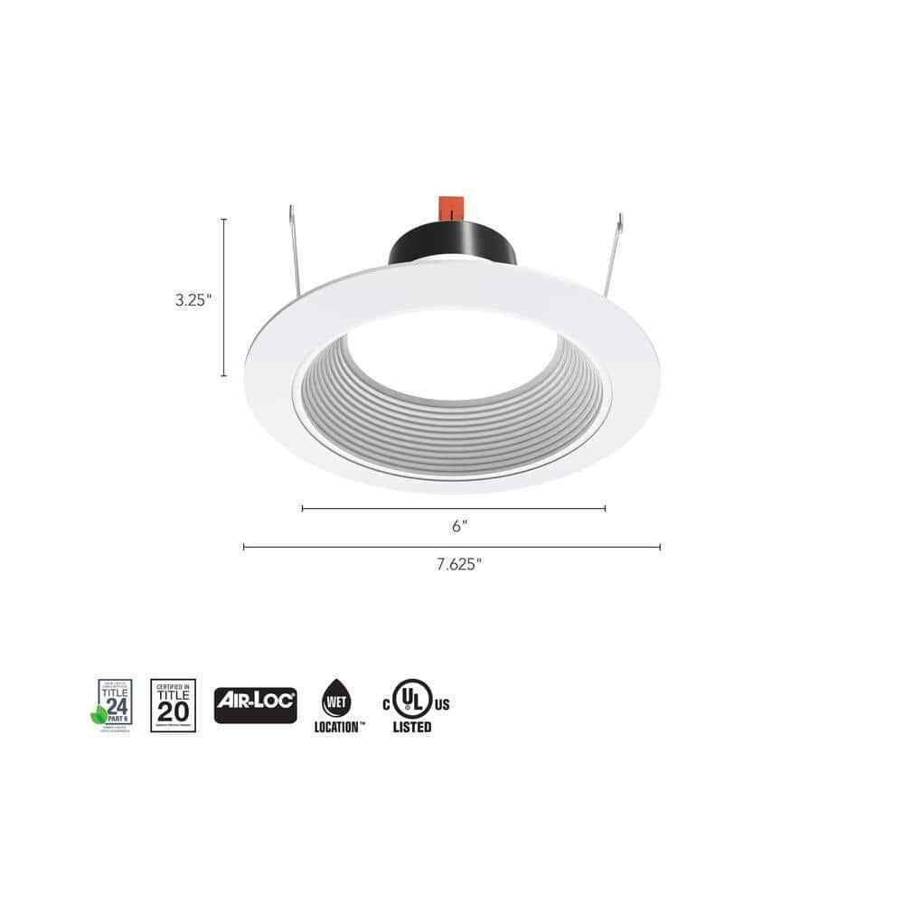 Juno Contractor Select 6RLD 6 in. 3000K 700 Lumens LED White Recessed Light Trim