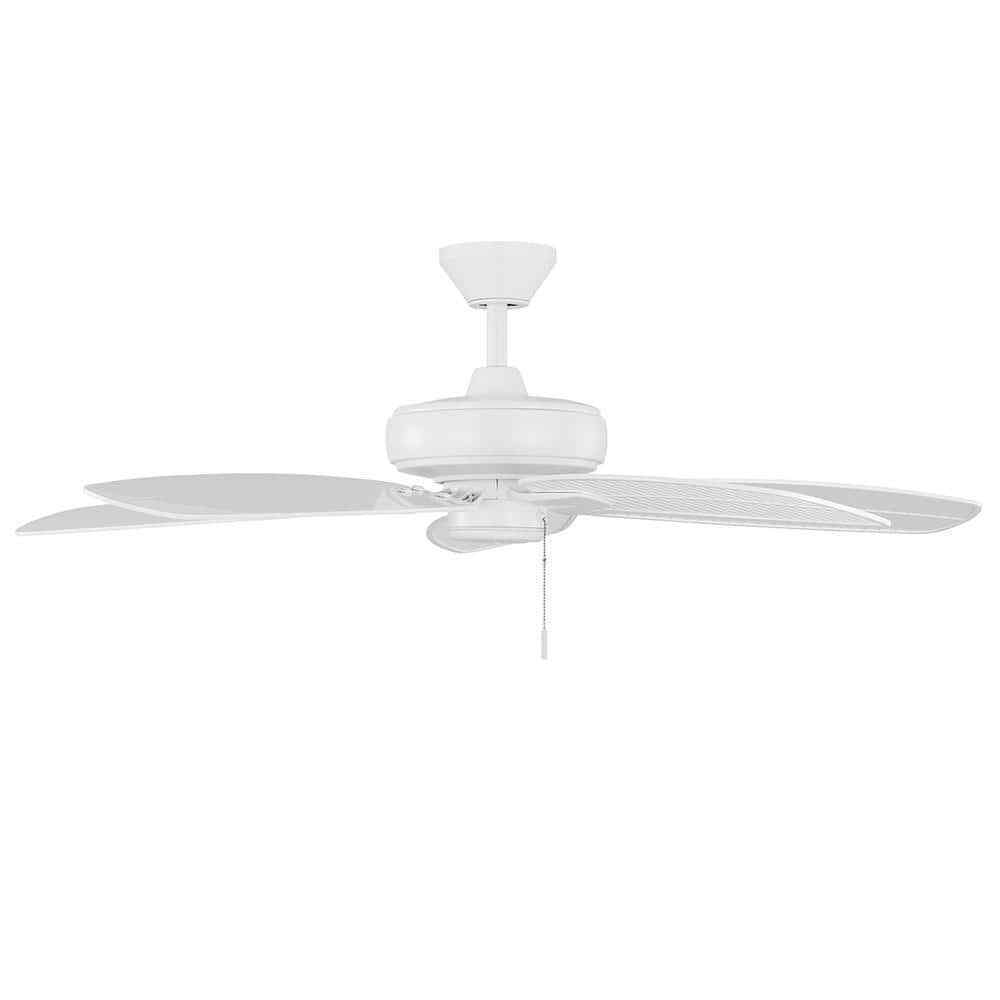 Hampton Bay Cartrella 52 in. Indoor/Outdoor Matte White Ceiling Fan