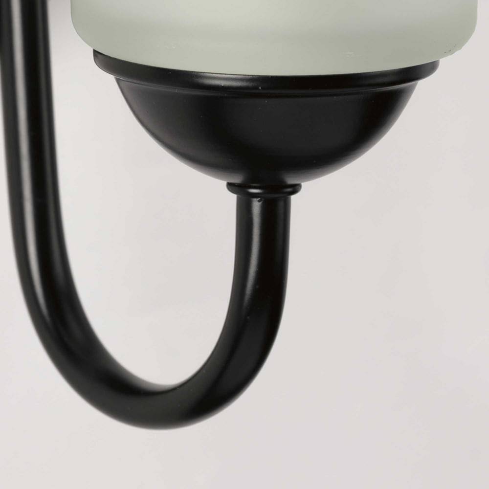 Progress Lighting Classic Matte Black Etched Glass Traditional Bath Vanity Light