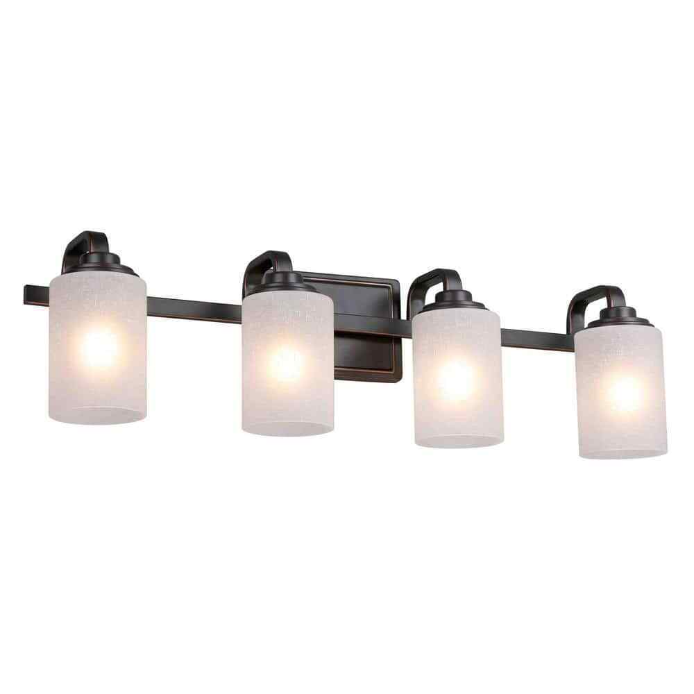 Hampton Bay Hartford Lake 29 in. 4-Light Oil Rubbed Bronze Bathroom Vanity Light