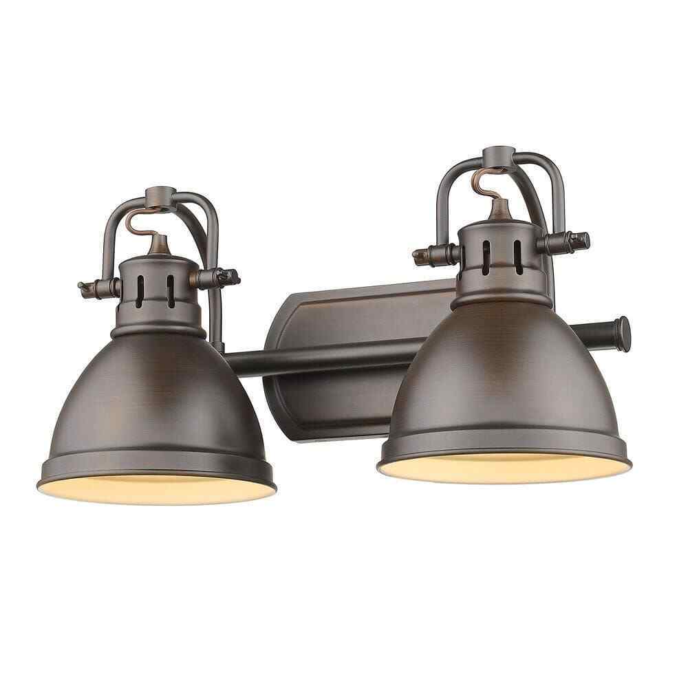 Golden Lighting Duncan 16.5 in. 2-Light Rubbed Bronze Vanity Light