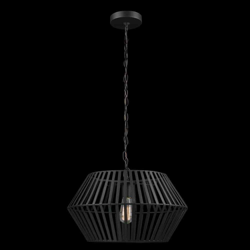 Globe Electric Juliet 1-Light Matte Black Chandelier with Caged Metal Shade