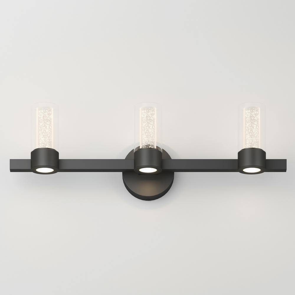 Artika Essence 27 in. 3-Light Integrated LED Black Vanity Light Bar Wall Fixture