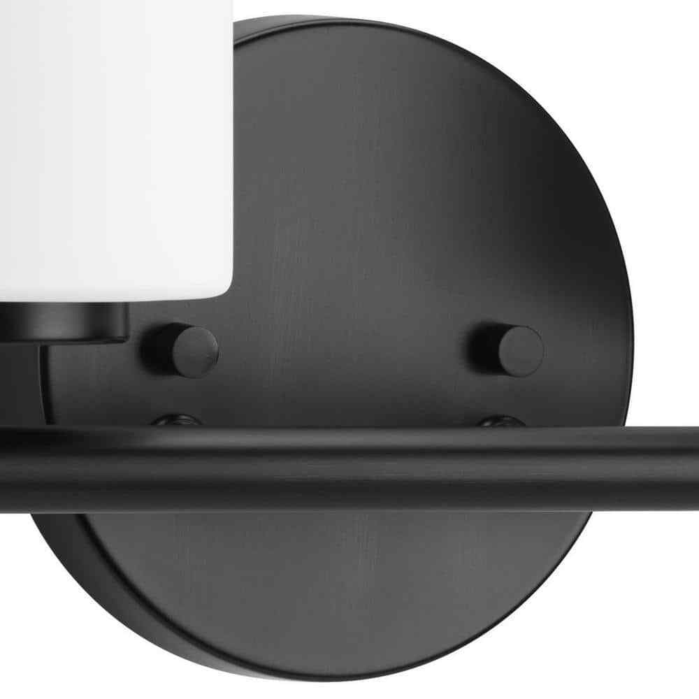 Progress Lighting Replay 2-Light Textured Black Etched Glass Bath Vanity Light