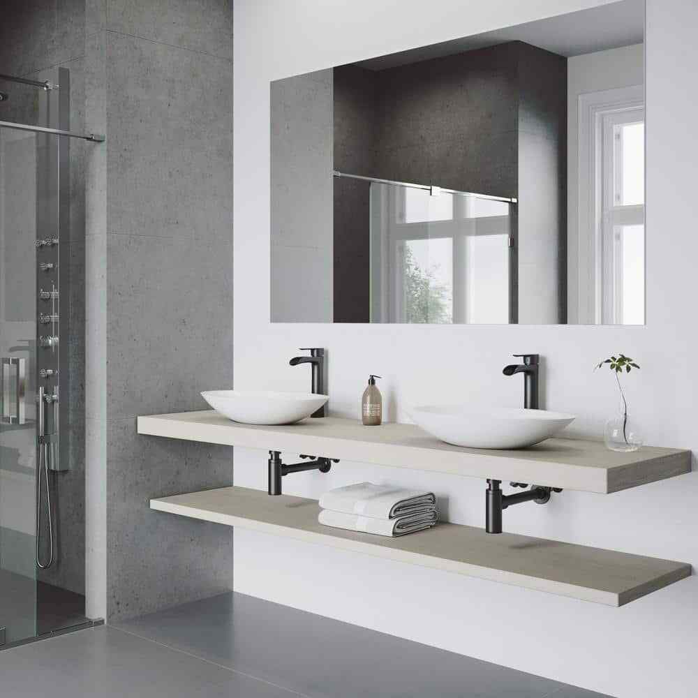 VIGO Niko Single Handle Single-Hole Bathroom Vessel Faucet in Matte Black