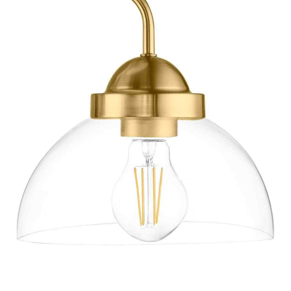 Home Decorators Lowry 30 in. 3-Light Brushed Gold Vanity Light w/ Glass Shades