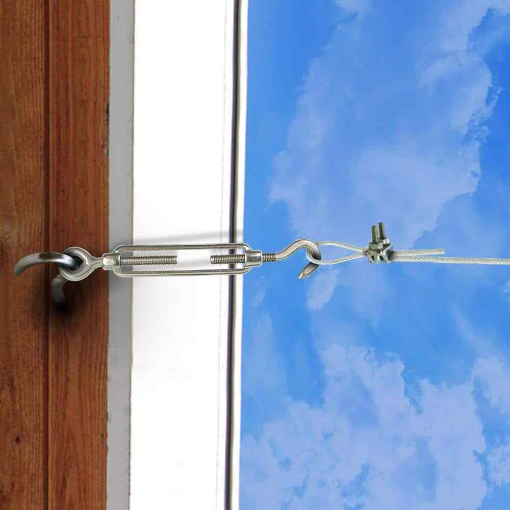 Newhouse Lighting 48 ft. String Light Hanging Kit Wire Mounting Hooks