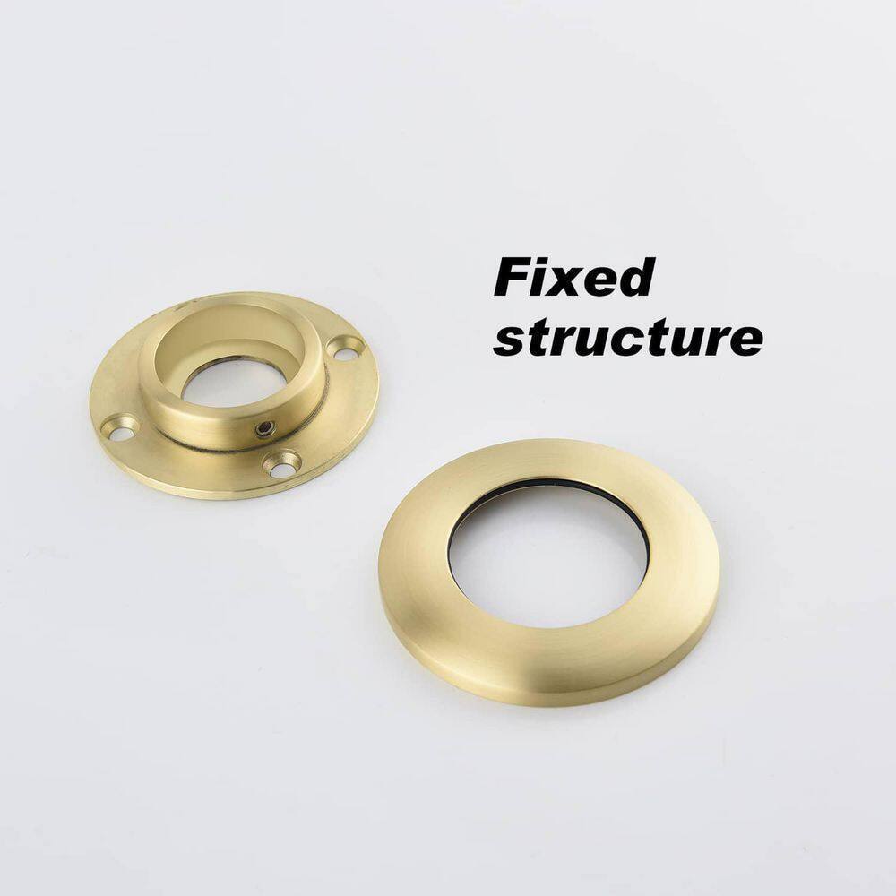 FLG Wall Mounted Pot Filler Double Handle Kitchen Sink Faucet Brushed Gold