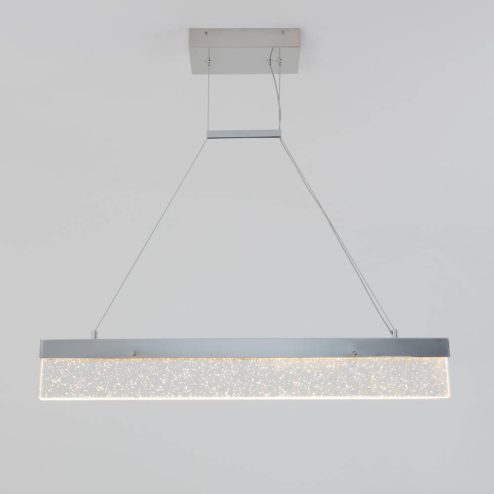 Artika Essence Bar 28-Watt LED Chrome Modern Island Hanging Light Chandelier
