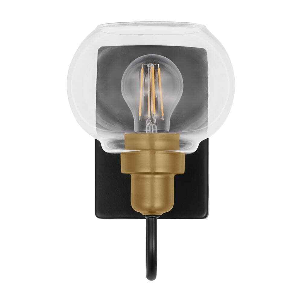 Home Decorators Halyn 4.5 in. 1-Light Matte Black Indoor Wall Sconce
