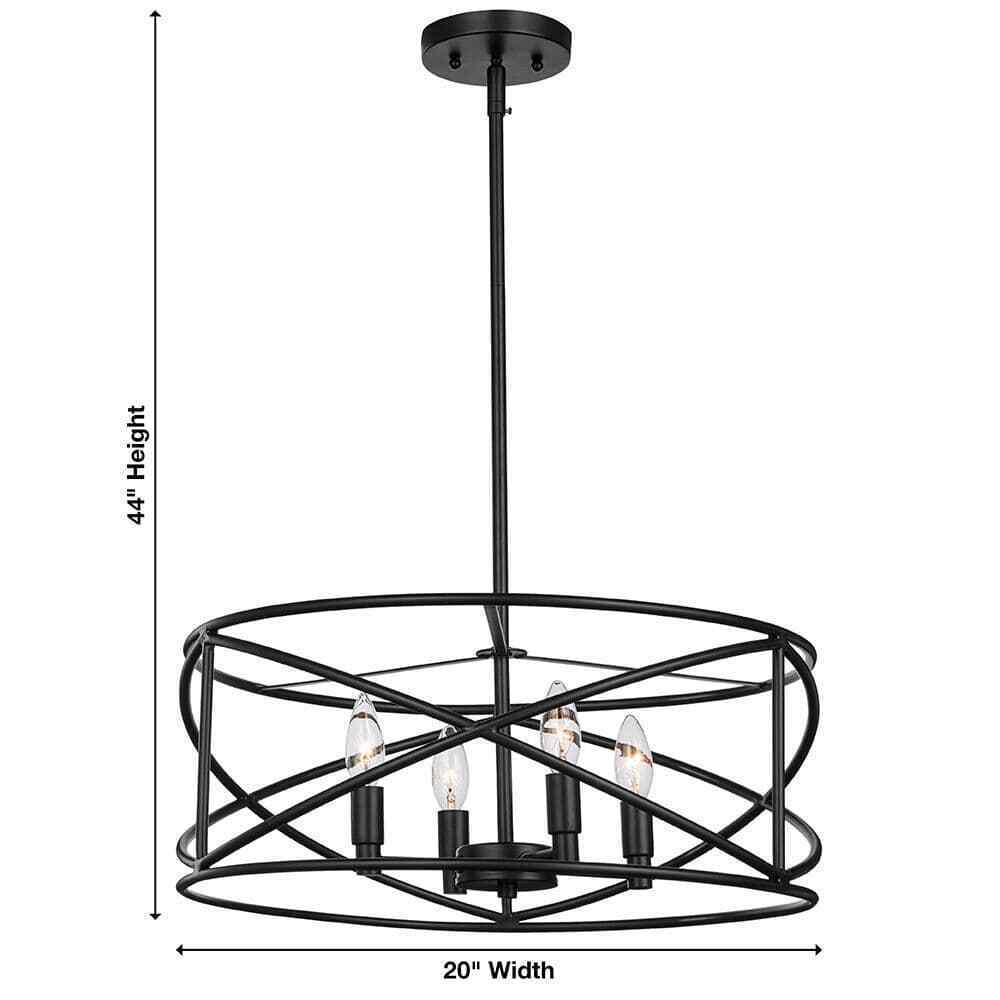 Hampton Bay Hastings 4-Light Satin Bronze Dining Room Chandelier w/ Cage Shade