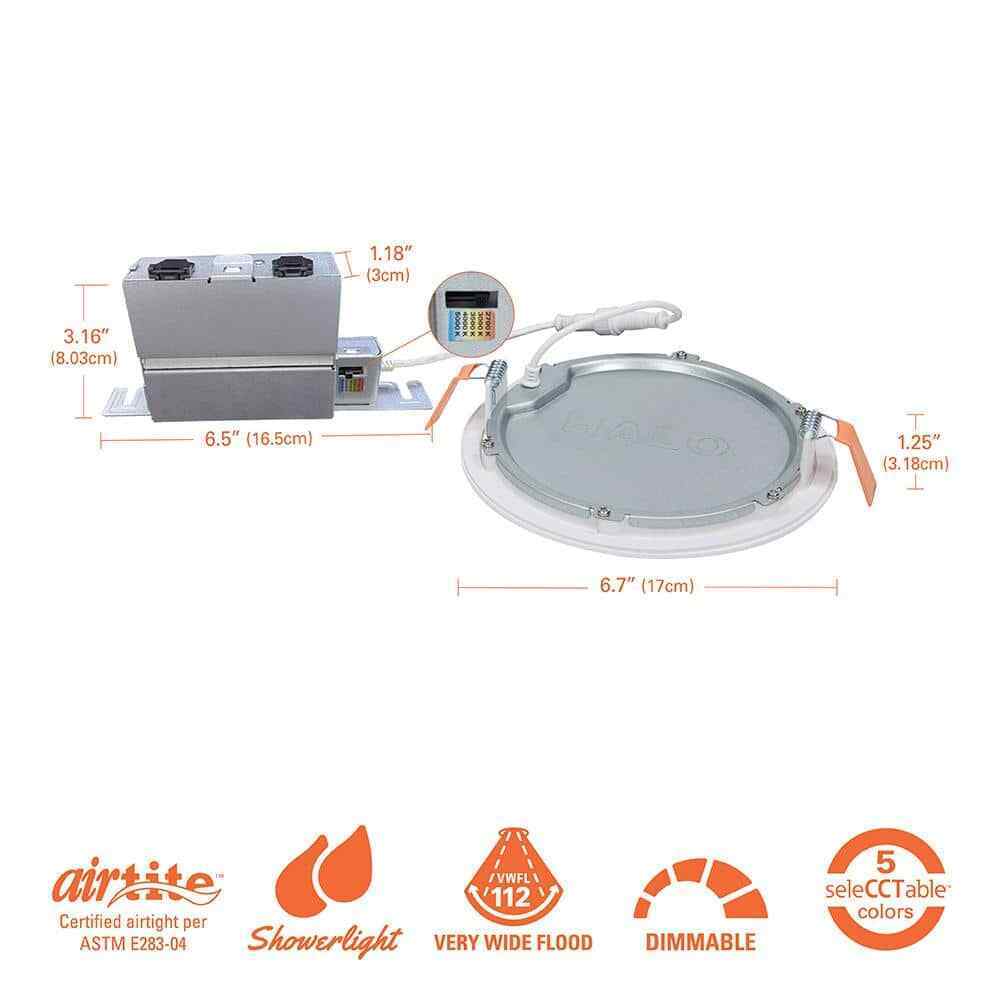 HALO HLB Series 6 in. Canless Dimmable Indoor Outdoor LED Recessed Light Kit