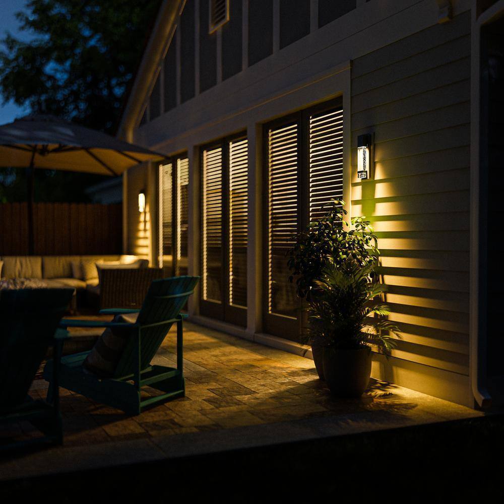 Hampton Bay Caroline Modern 1-Light Silver LED Outdoor Wall Lantern Sconce