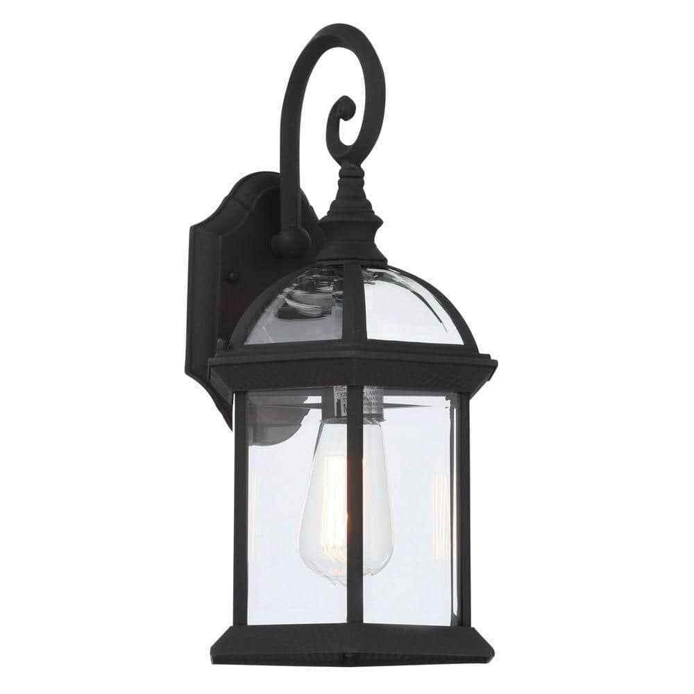 Bel Air Lighting Wentworth Small Black Outdoor Wall Light Fixture w/ Clear Glass