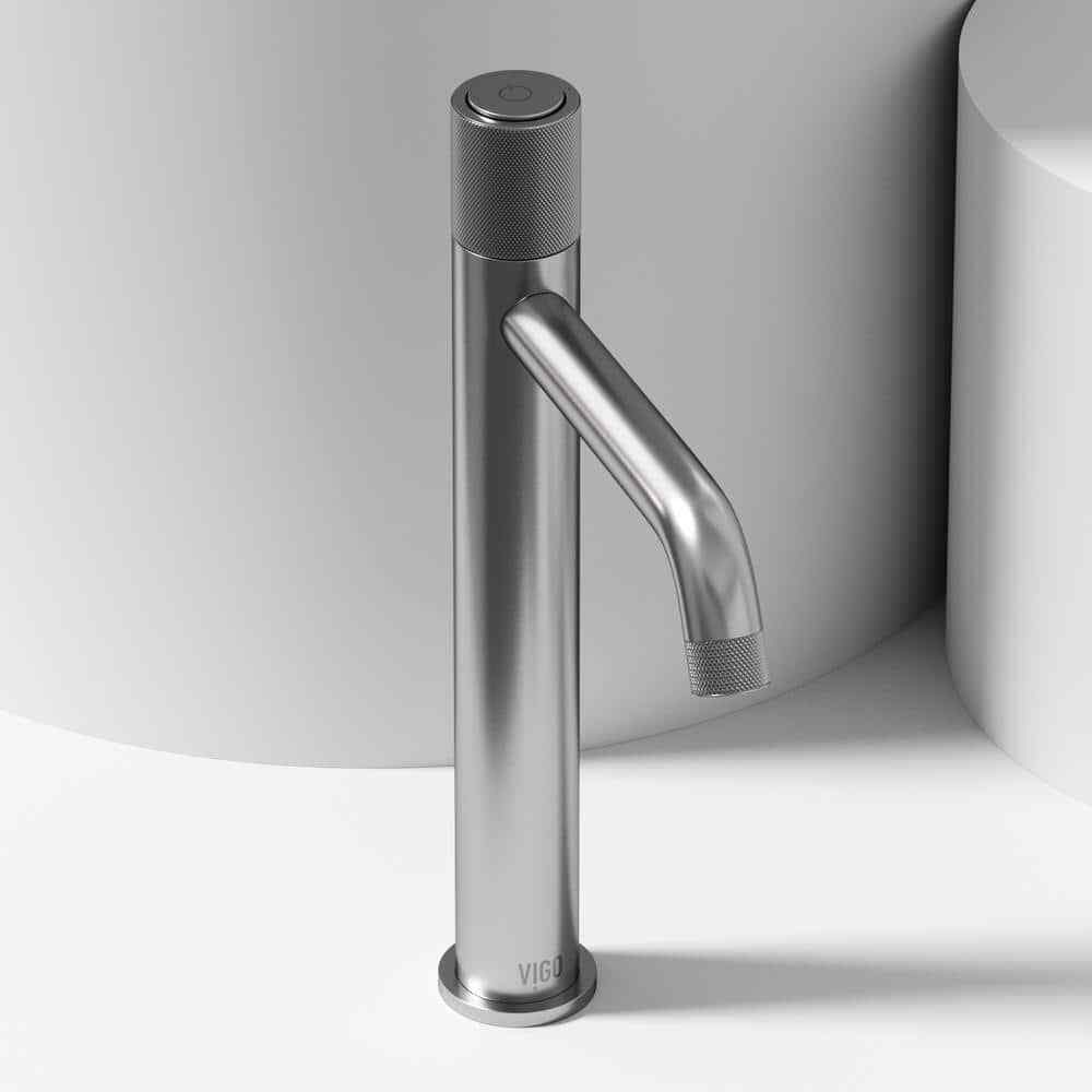 VIGO Apollo Single Handle Single-Hole Bathroom Vessel Faucet in Brushed Nickel